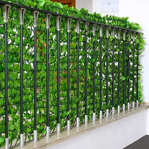 Brise-vue clôture haie artificielle pour balcon revêtement de protection contre le vent pour balcon et terrasse 300x100cm feuille brillante 04_0001074