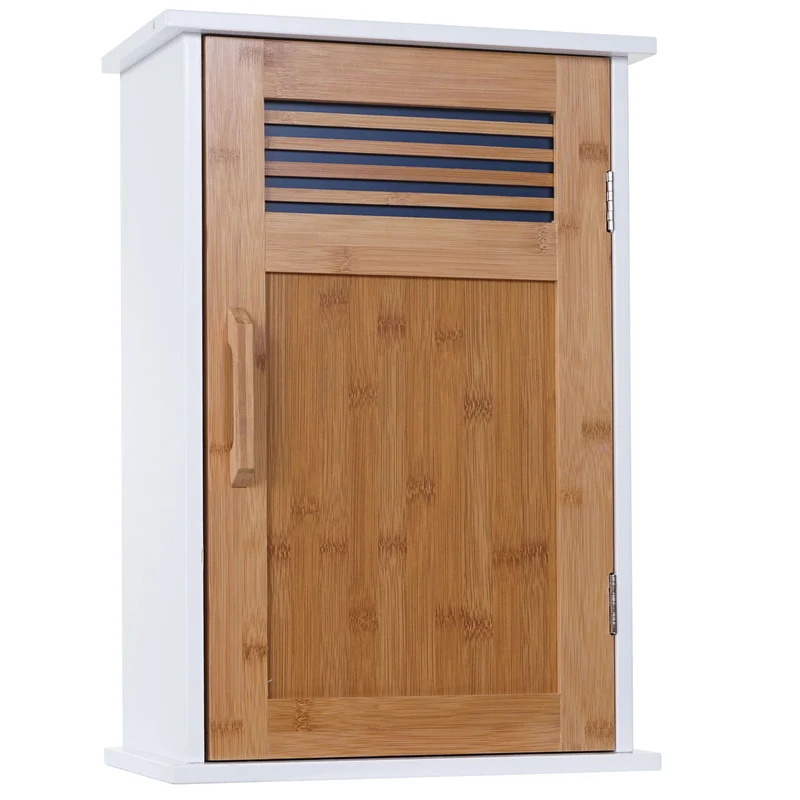 Armoire murale de salle de bain en bambou 52x35x21cm blanc 04_0001503