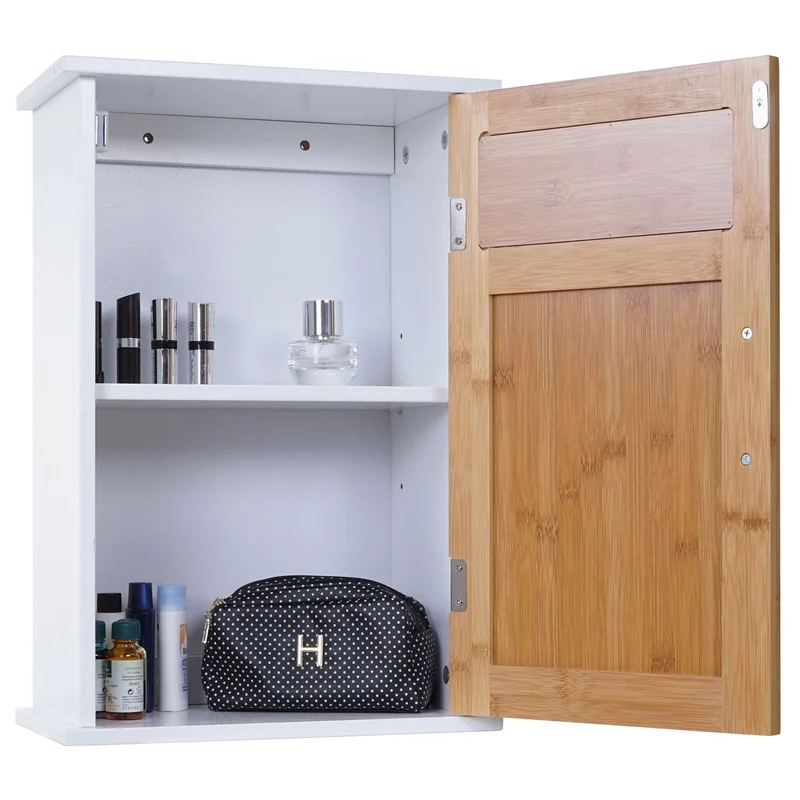 Armoire murale de salle de bain en bambou 52x35x21cm blanc 04_0001503
