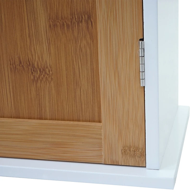 Armoire murale de salle de bain en bambou 52x35x21cm blanc 04_0001503