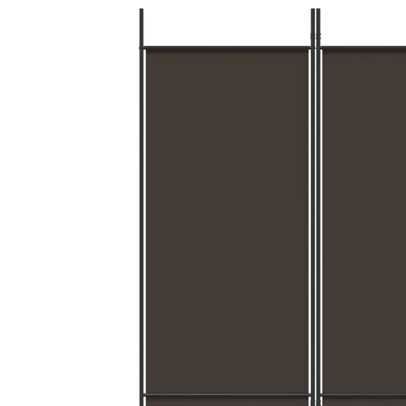 Paravent séparateur de pièce cloison 4 panneaux 200 x 220 cm tissu brun et fer DEC030876