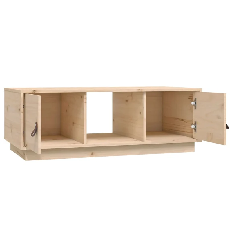 Table basse avec compartiments de rangement 100 x 50 x 35 cm bois massif de pin DEC031281