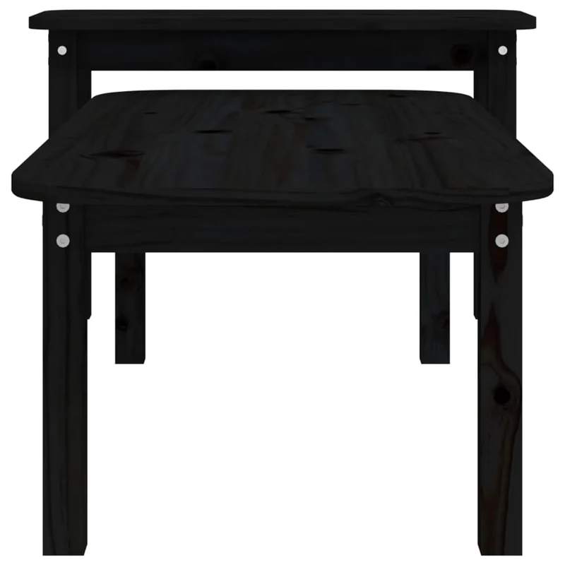 Ensemble de deux tables basses en bois de pin noir DEC031266
