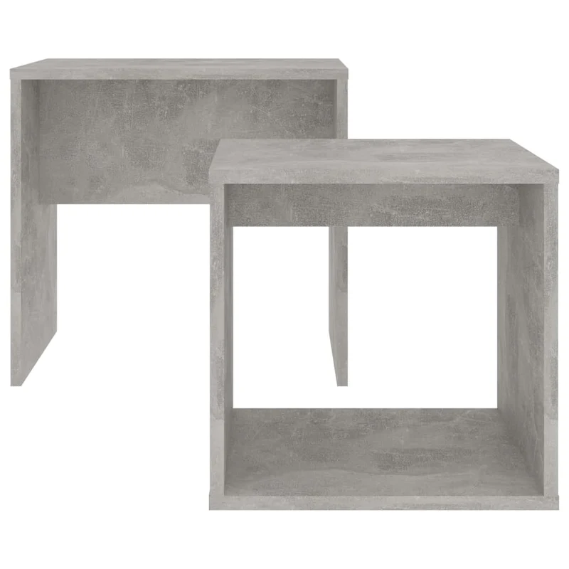 Ensemble de deux table basse 48 x 30 x 45 cm bois ingénierie couleur gris béton DEC031257