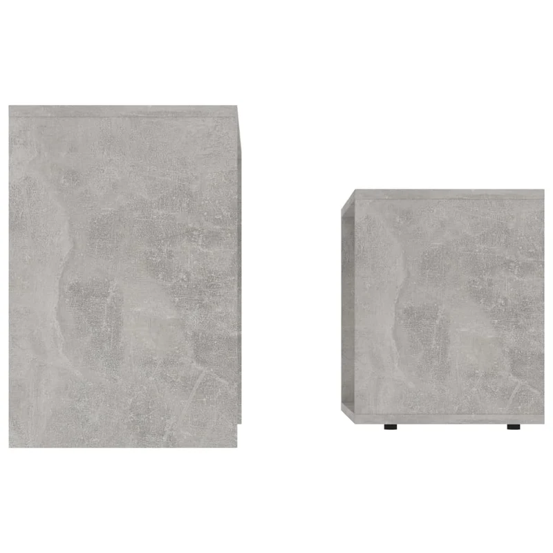 Ensemble de deux table basse 48 x 30 x 45 cm bois ingénierie couleur gris béton DEC031257