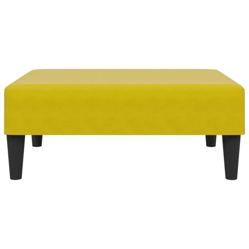 Repose-pieds tabouret 77 x 55 x 31 cm n velours jaune cadre en contreplaqué DEC030349