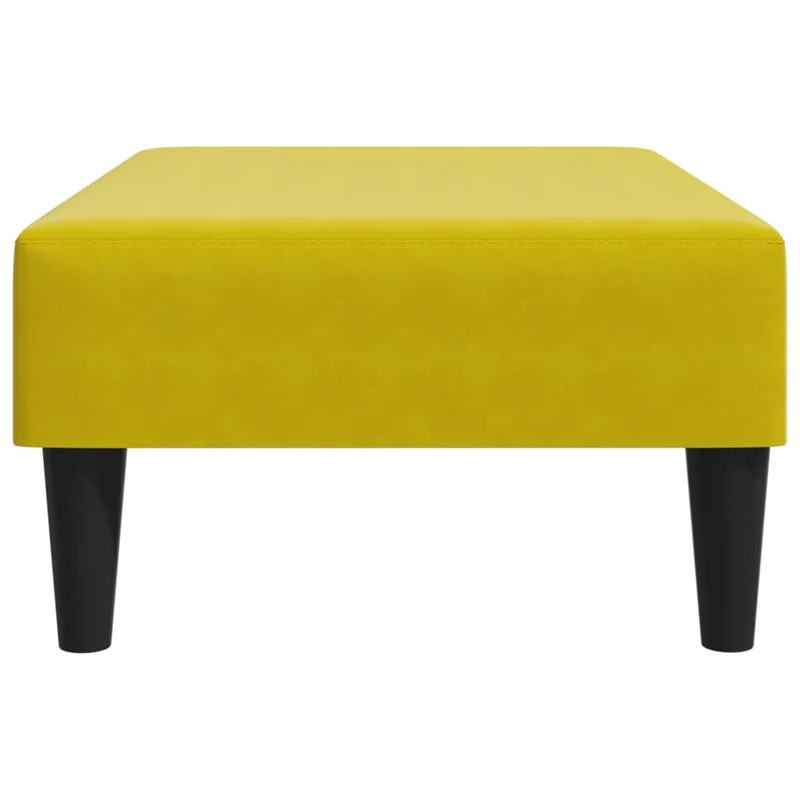 Repose-pieds tabouret 77 x 55 x 31 cm n velours jaune cadre en contreplaqué DEC030349