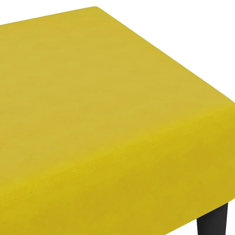 Repose-pieds tabouret 77 x 55 x 31 cm n velours jaune cadre en contreplaqué DEC030349