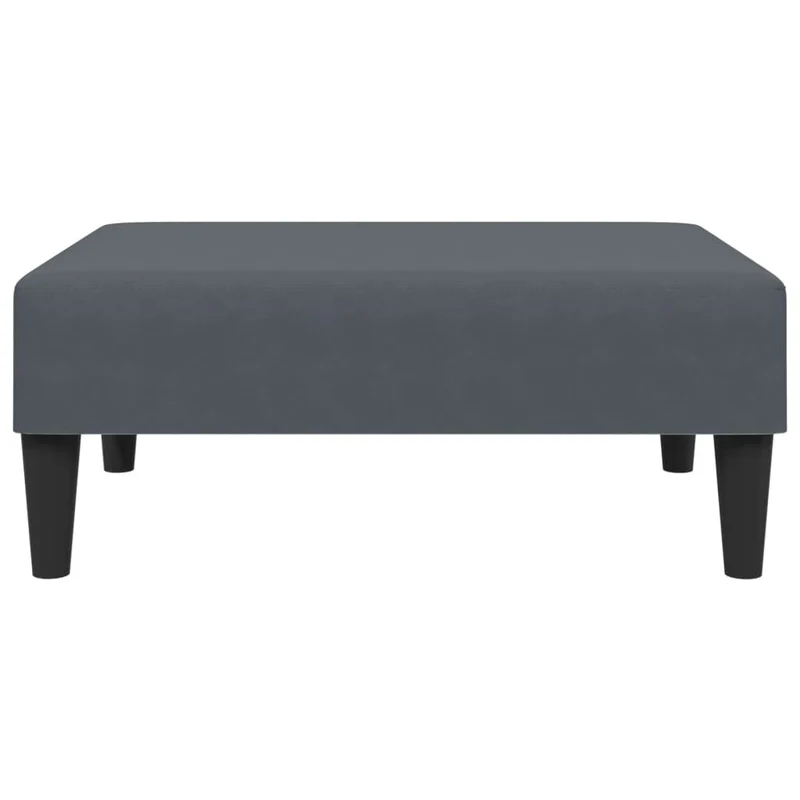 Repose-pieds tabouret 77 x 55 x 31 cm en velours gris cadre en contreplaqué DEC030338