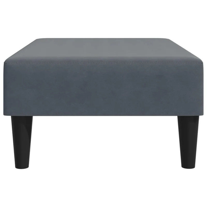 Repose-pieds tabouret 77 x 55 x 31 cm en velours gris cadre en contreplaqué DEC030338
