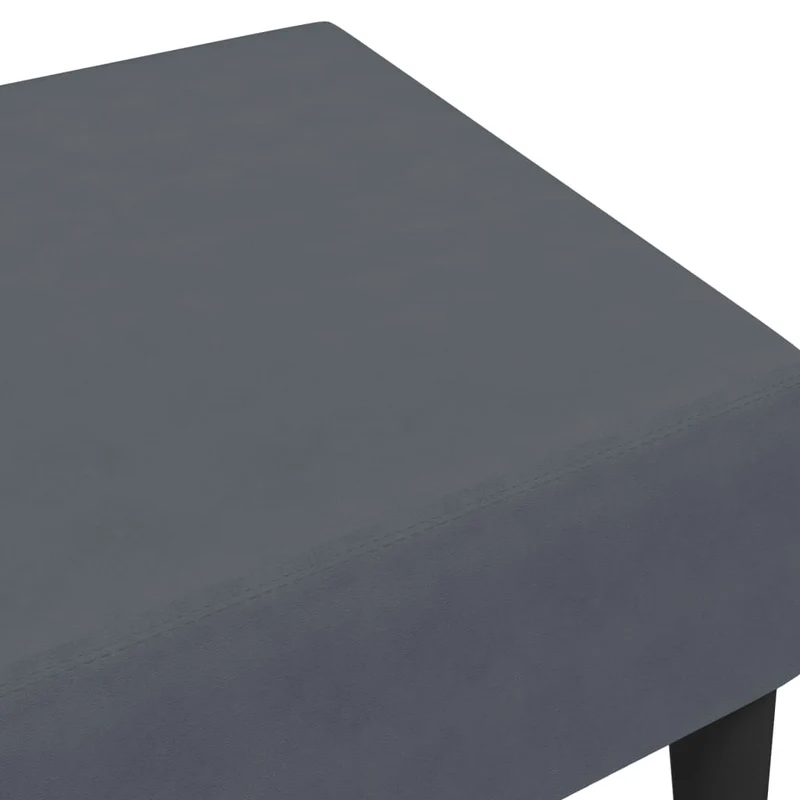 Repose-pieds tabouret 77 x 55 x 31 cm en velours gris cadre en contreplaqué DEC030338
