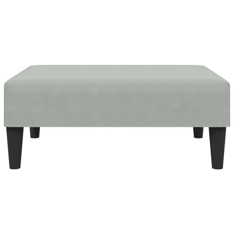 Repose-pieds tabouret 77 x 55 x 31 cm en velours gris cadre en contreplaqué DEC030269