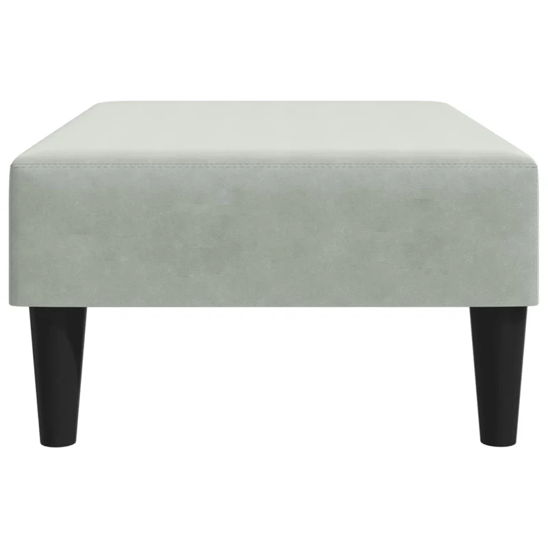 Repose-pieds tabouret 77 x 55 x 31 cm en velours gris cadre en contreplaqué DEC030269