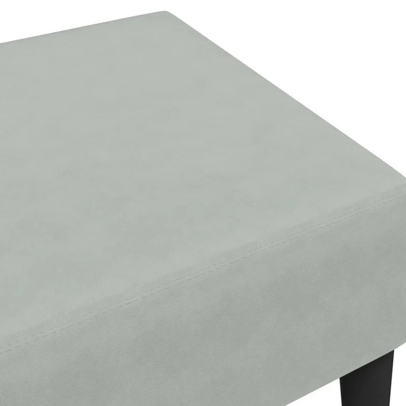 Repose-pieds tabouret 77 x 55 x 31 cm en velours gris cadre en contreplaqué DEC030269