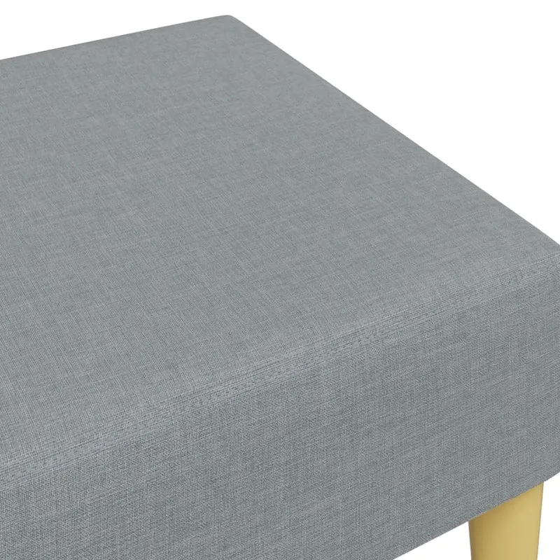 Repose-pieds tabouret 77 x 55 x 31 cm tissu gris cadre en contreplaqué DEC030262