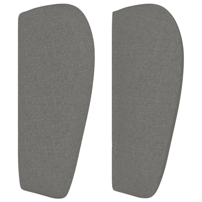 Tête de lit accessoire couchage chambre à coucher meuble avec rebord latéral 203 x 23 x 78/88 cm tissu gris foncé TDL0204921