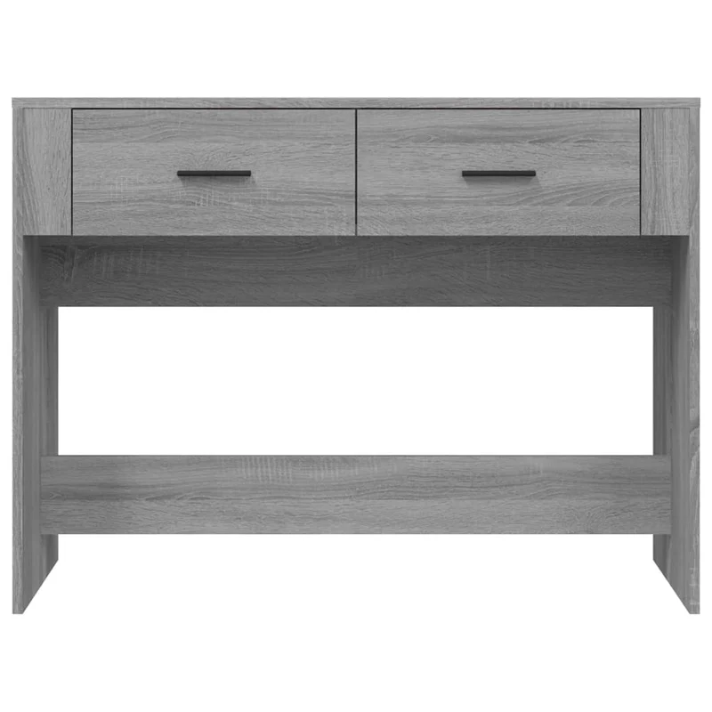 Table console avec deux tiroirs de rangement 100 x 39 x 75 cm bois d'ingénierie gris DEC031225
