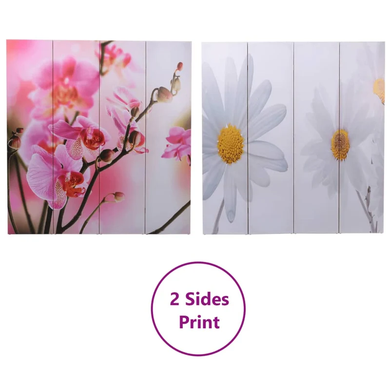 Paravent séparateur de pièce cloison pliable 160 x 170 cm motif fleur multicolore DEC031168