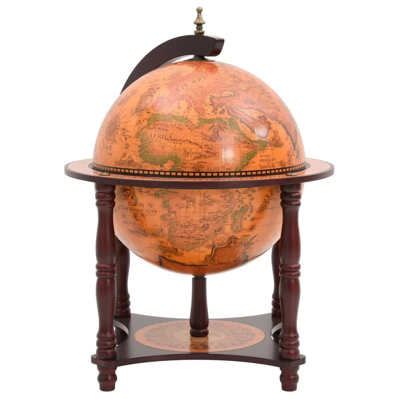 Support à vin bar forme globe marron bois d'eucalyptus massif brun DEC024453