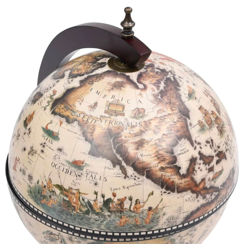 Bar globe support de vin globe de dessus de table bois d'eucalyptus blanc DEC024449