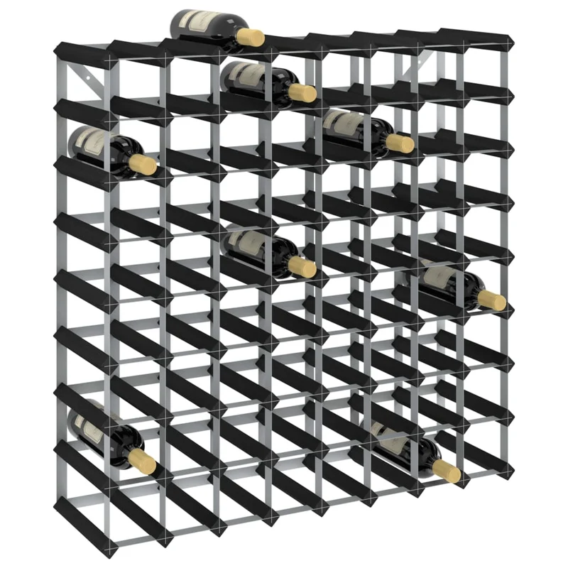 Casier range bouteilles étagère de rangement vin pour 72 bouteilles en bois de pin solide noir DEC024339