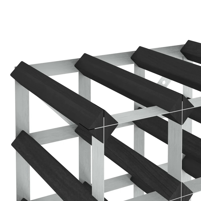 Casier range bouteilles étagère de rangement vin pour 72 bouteilles en bois de pin solide noir DEC024339