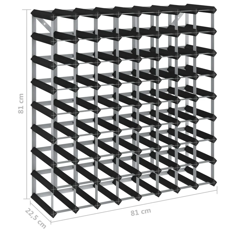 Casier range bouteilles étagère de rangement vin pour 72 bouteilles en bois de pin solide noir DEC024339
