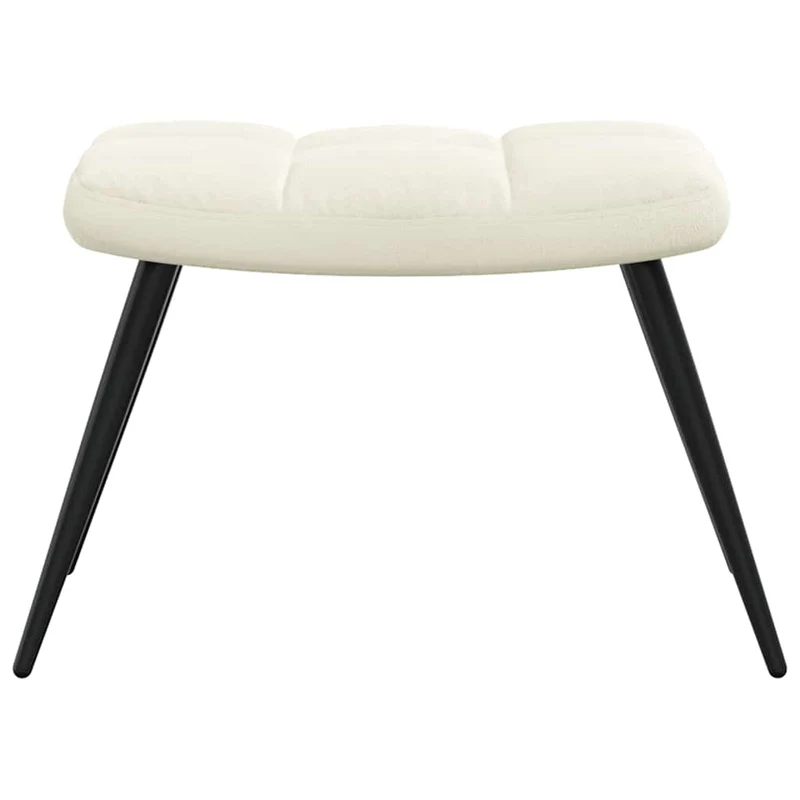Fauteuil lounge chaise de canapé design moderne avec repose-pieds en velours crème DEC026557