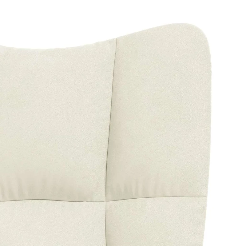 Fauteuil lounge chaise de canapé design moderne avec repose-pieds en velours crème DEC026557