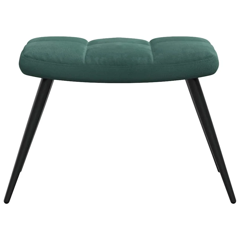 Fauteuil lounge chaise de canapé design moderne avec repose-pieds velours vert foncé DEC026630