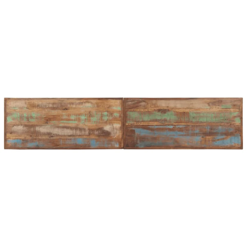 Banc banquette style industriel 160 cm bois de récupération et acier brun DEC024695