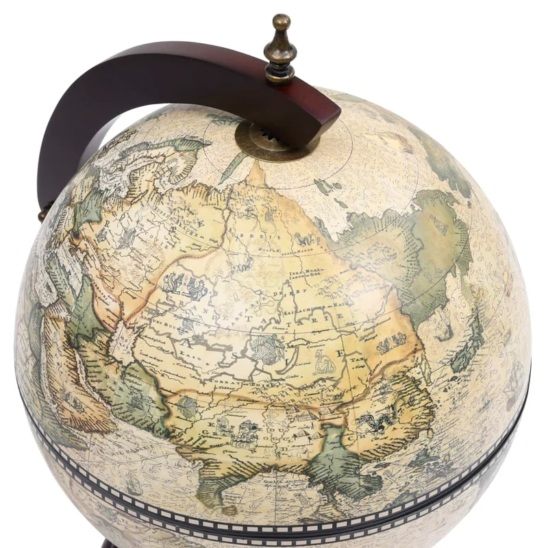 Bar globe support de vin globe de dessus de table bois d'eucalyptus vert 38 x 33 x 48 cm DEC024450