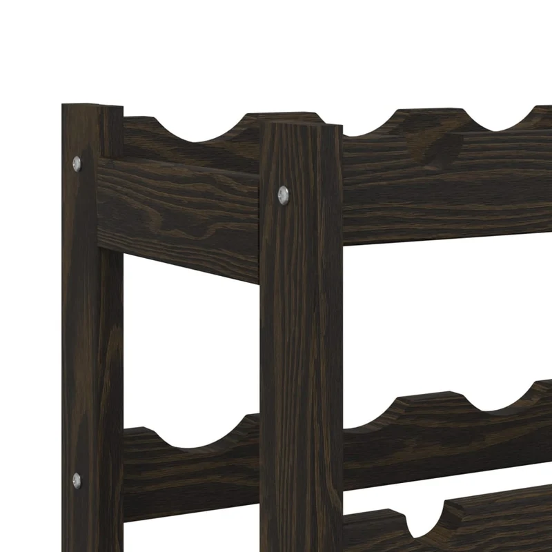 Casier range bouteilles étagère de rangement vin pour 12 bouteilles bois pin noir DEC024293