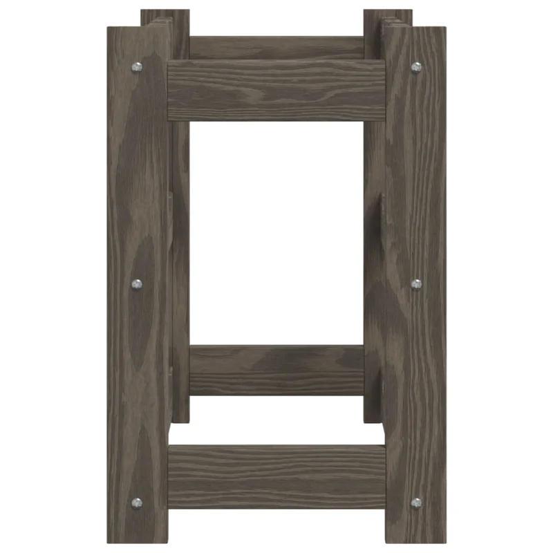 Casier range bouteilles étagère de rangement vin pour 12 bouteilles gris bois pin solide gris DEC024289