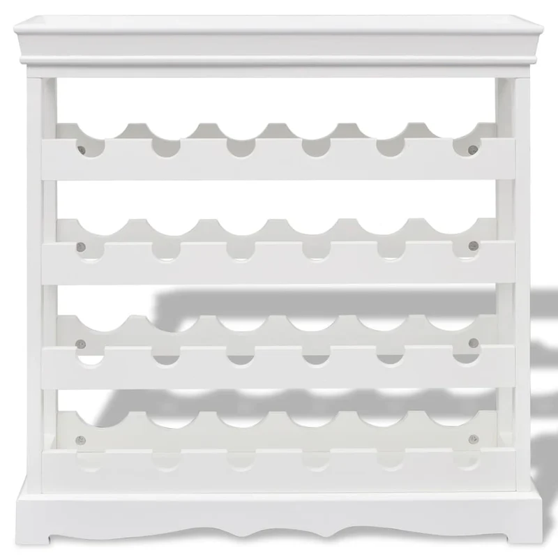 Casier range bouteilles étagère de rangement jusqu'à 24 bouteilles de vin en MDF blanc DEC024273