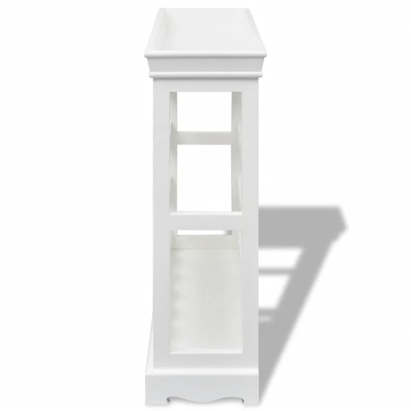 Casier range bouteilles étagère de rangement jusqu'à 24 bouteilles de vin en MDF blanc DEC024273