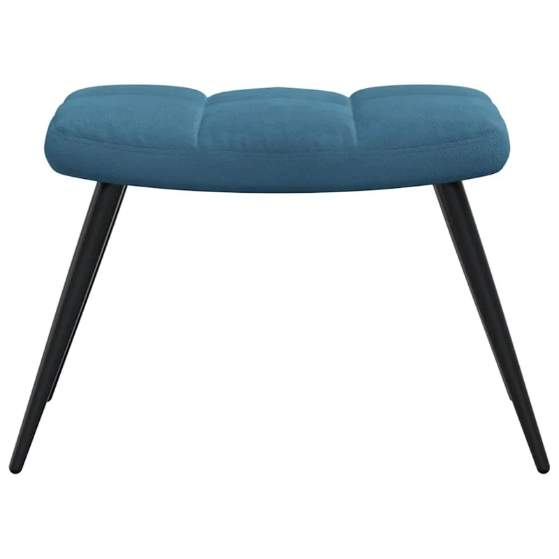 Fauteuil lounge chaise de canapé design moderne avec repose-pieds en velours bleu DEC026565
