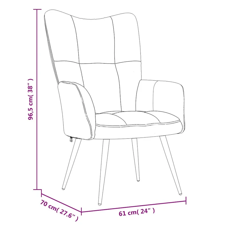 Fauteuil lounge chaise de canapé design moderne avec repose-pieds en velours bleu DEC026565