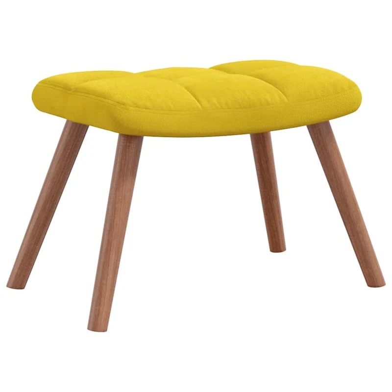 Fauteuil lounge chaise de canapé design moderne avec repose-pied en velours jaune moutarde DEC026530
