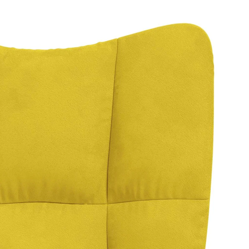 Fauteuil lounge chaise de canapé design moderne avec repose-pied en velours jaune moutarde DEC026530