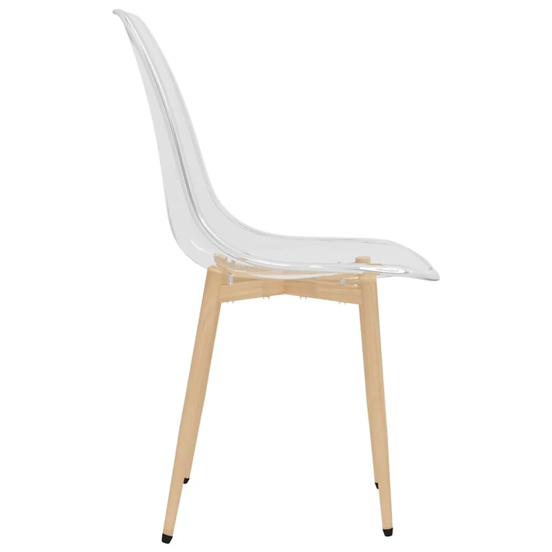 Set de 4 chaises de salle à manger siège PET transparent et métal DEC025657