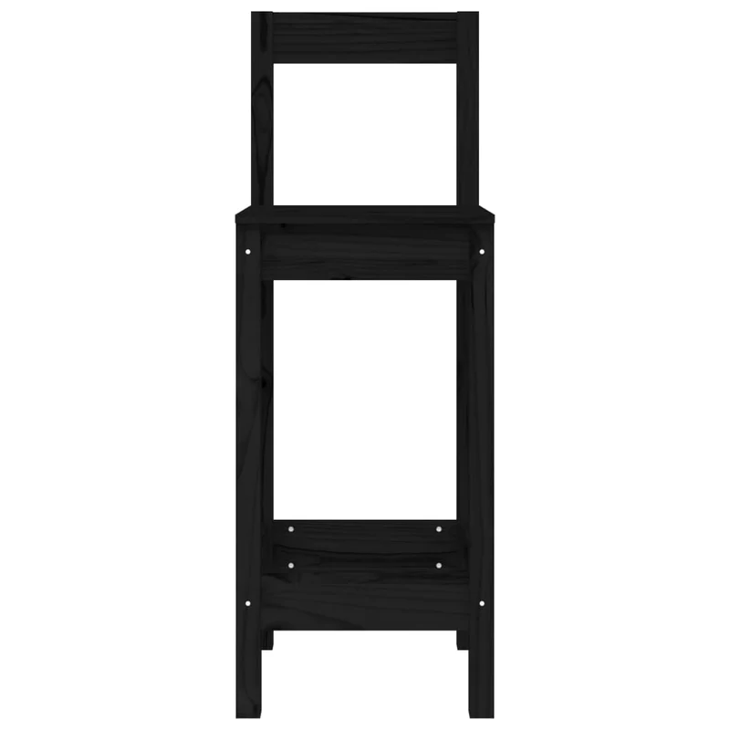 Lot de 2 tabourets de bar design classique 40 x 41,5 x 112 cm en bois de pin noir DEC025188