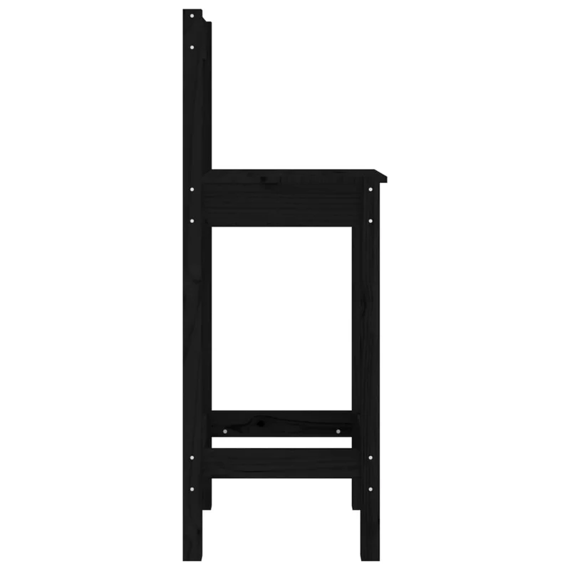 Lot de 2 tabourets de bar design classique 40 x 41,5 x 112 cm en bois de pin noir DEC025188