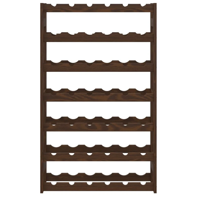 Casier range bouteilles étagère de rangement vin pour 42 bouteilles en bois de pin marron DEC024323
