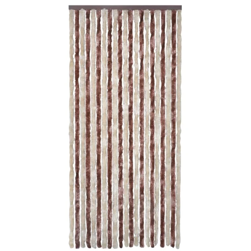 Rideau contre insectes moustiquaire Beige et marron clair 100x220 cm Chenille DEC022169