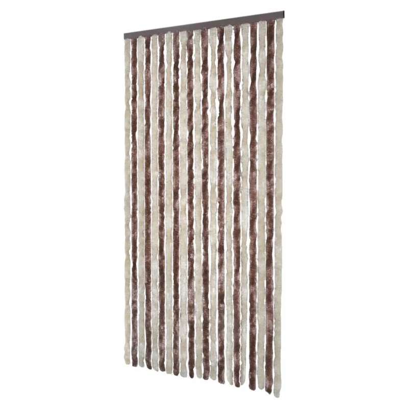 Rideau contre insectes moustiquaire Beige et marron clair 100x220 cm Chenille DEC022169