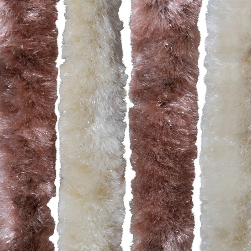 Rideau contre insectes moustiquaire Beige et marron clair 100x220 cm Chenille DEC022169