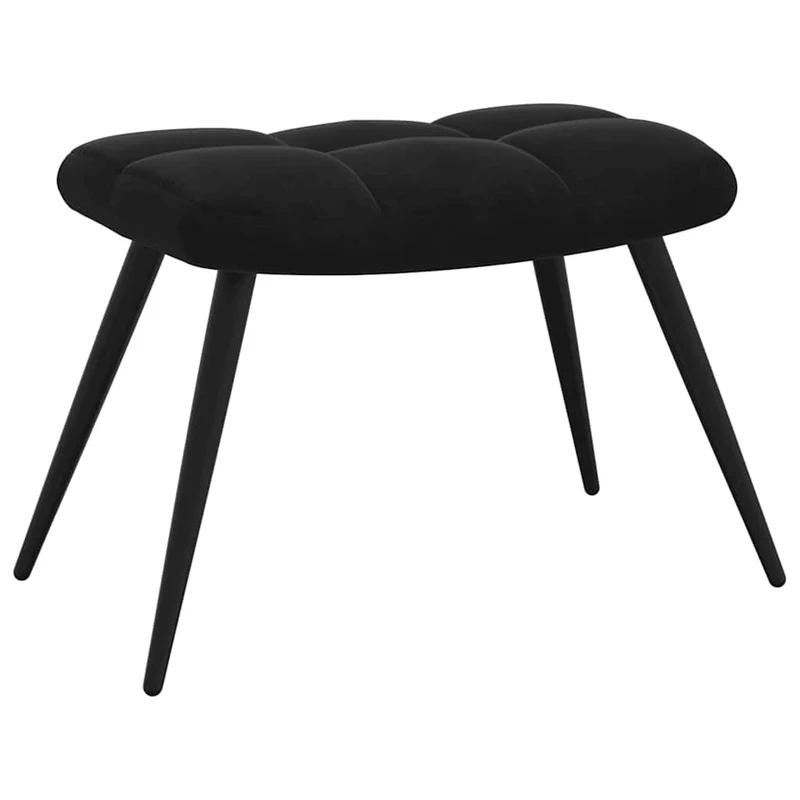Fauteuil lounge chaise de canapé design modene avecrepose-pieds en velours noir DEC026613