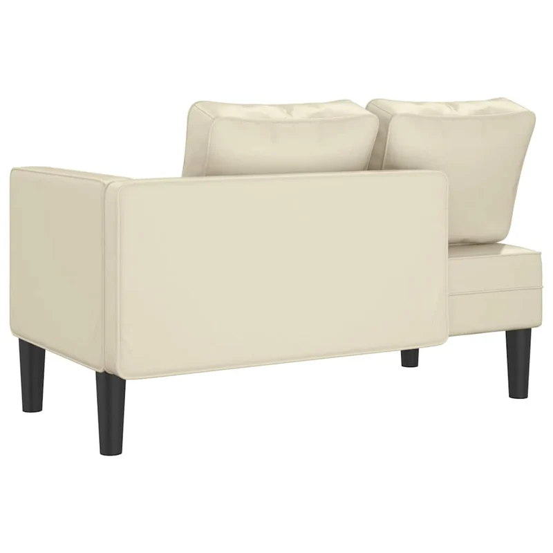 Méridienne chaise longue canapé pour intérieur avec coussins crème PVC crème DEC026066