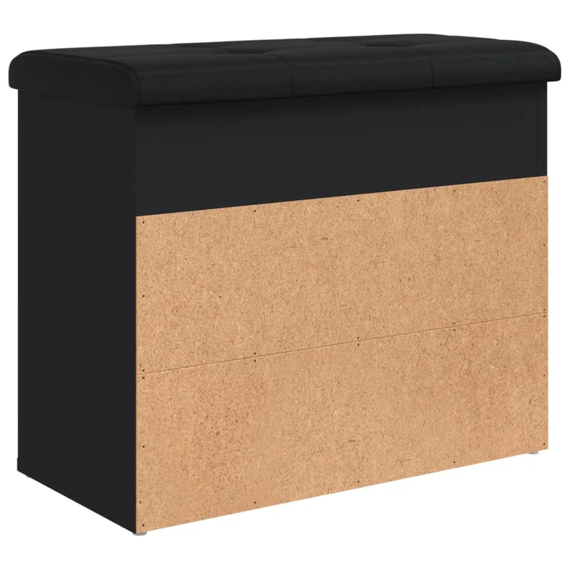 Banc de rangement à chaussures 62 x 32 x 50 cm bois d'ingénierie noir DEC024918